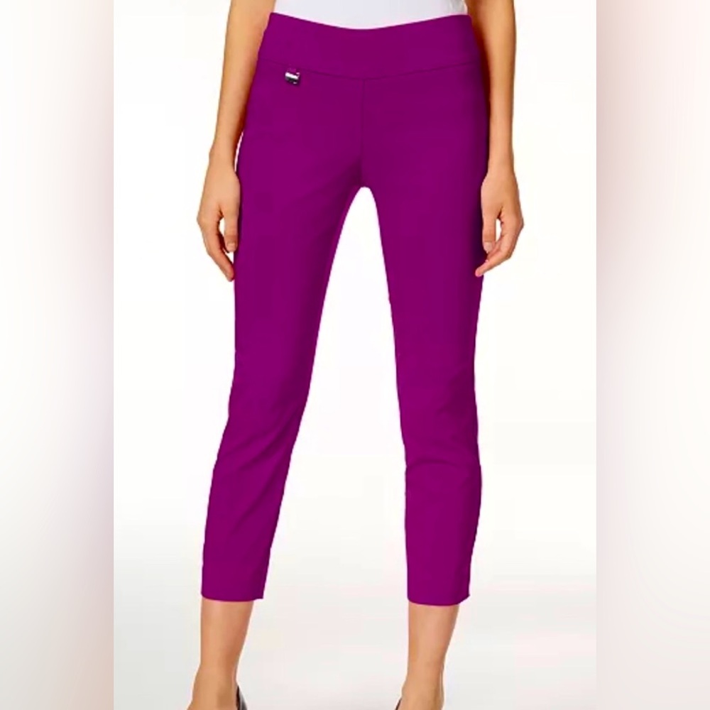 Alfani Women's Tummy Control Pull on Skinny high rise Fuchsia color Size 4P